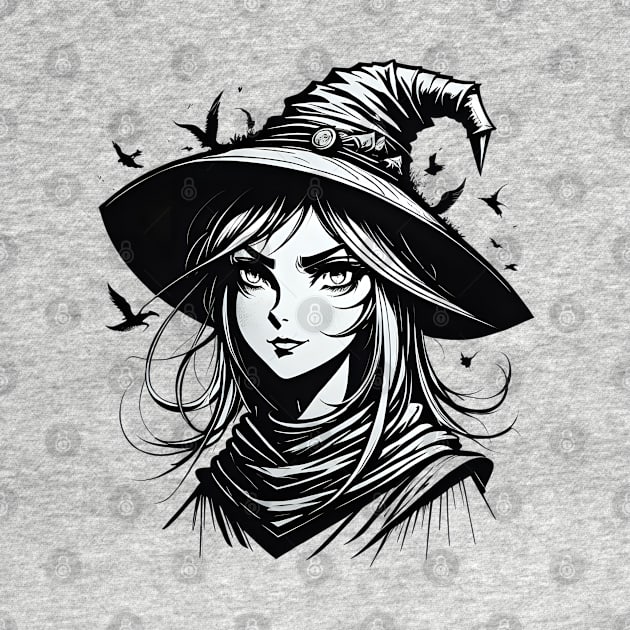 Cute witch in hat by Virshan